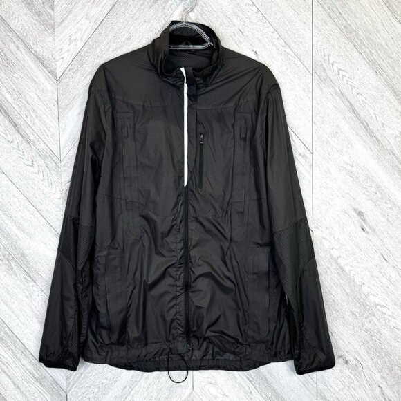 Lululemon Running Jacket Mens Size Large Black Lightweight Reflective Full Zip - Picture 1 of 6